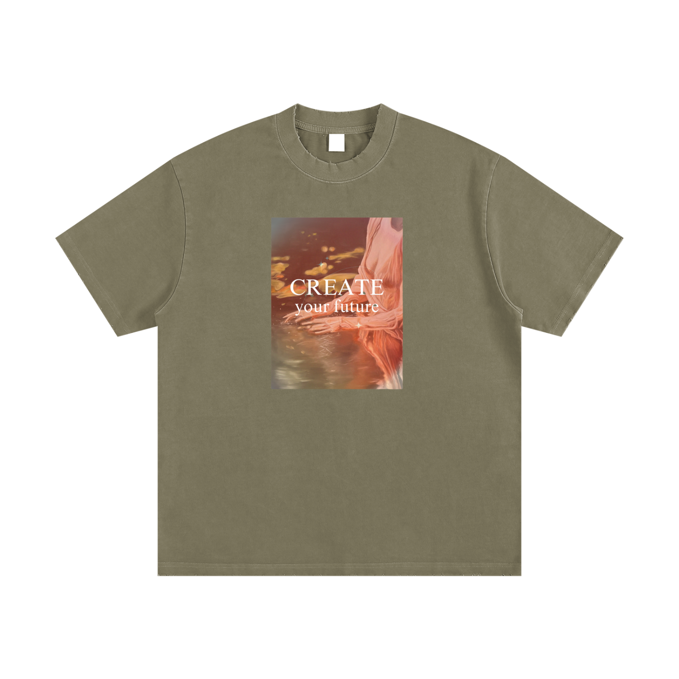 Heavyweight Vintage Washed Frayed T-Shirt