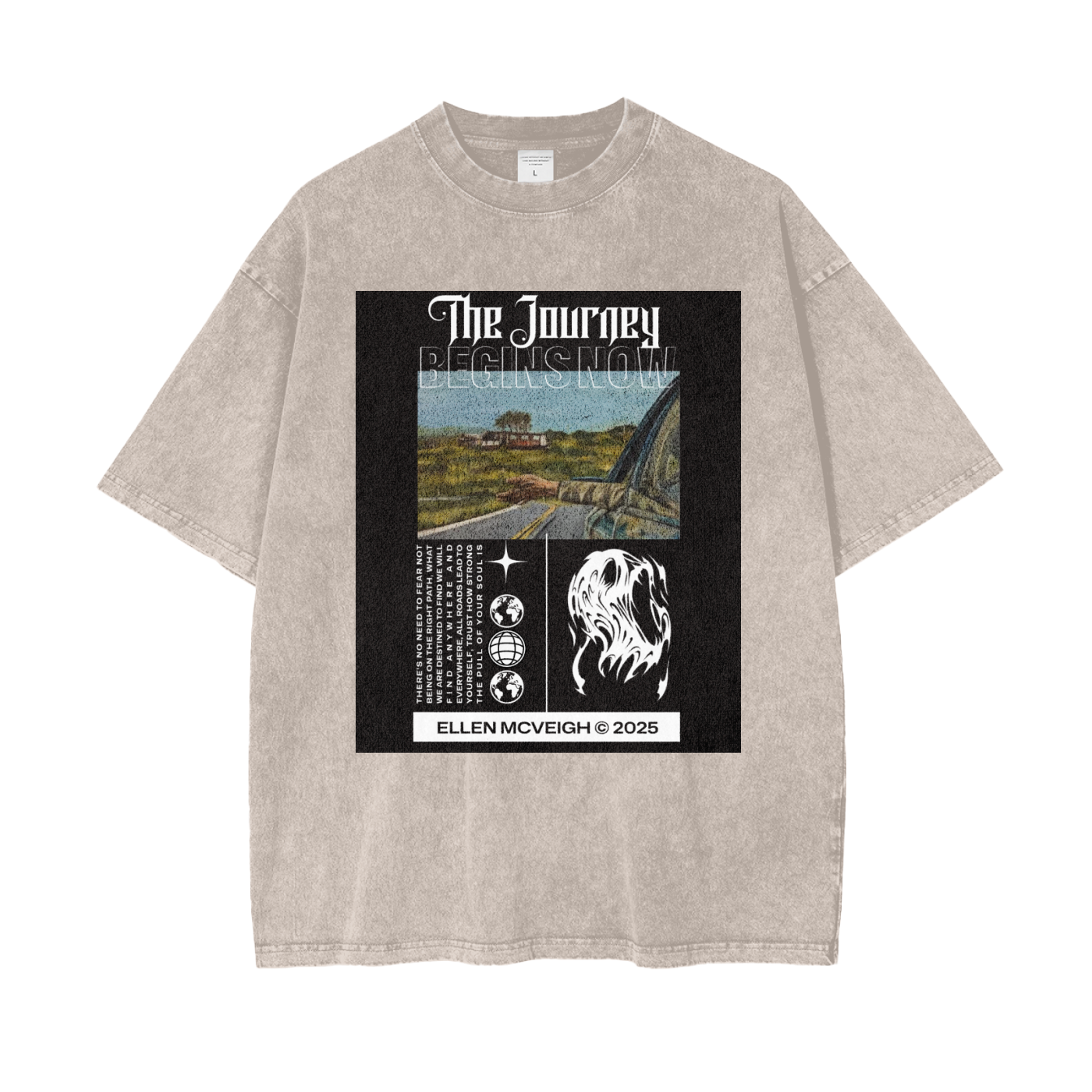 Oversize Snow Journey! Washed T-Shirt