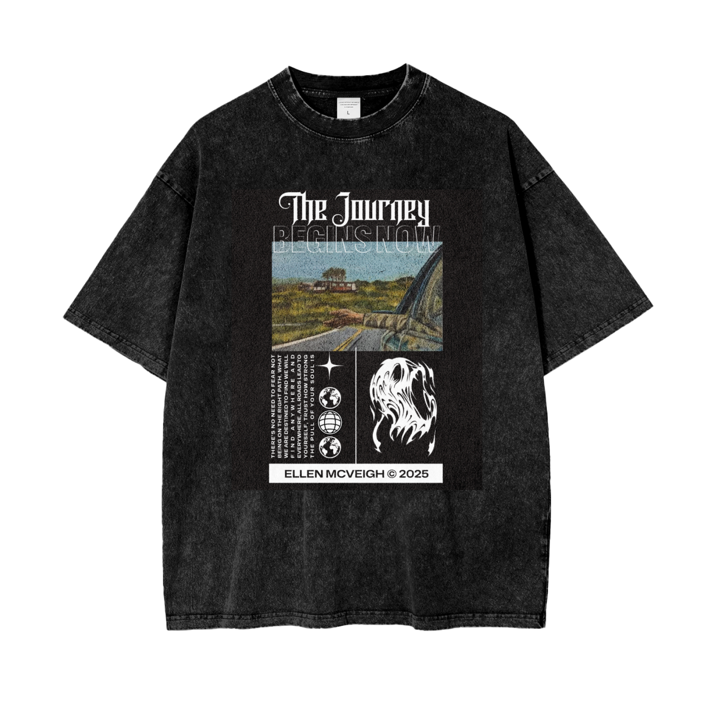 Oversize Snow Journey! Washed T-Shirt