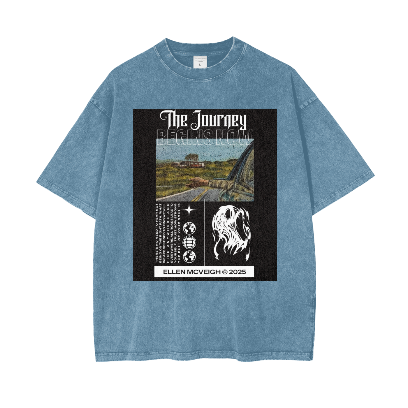 Oversize Snow Journey! Washed T-Shirt