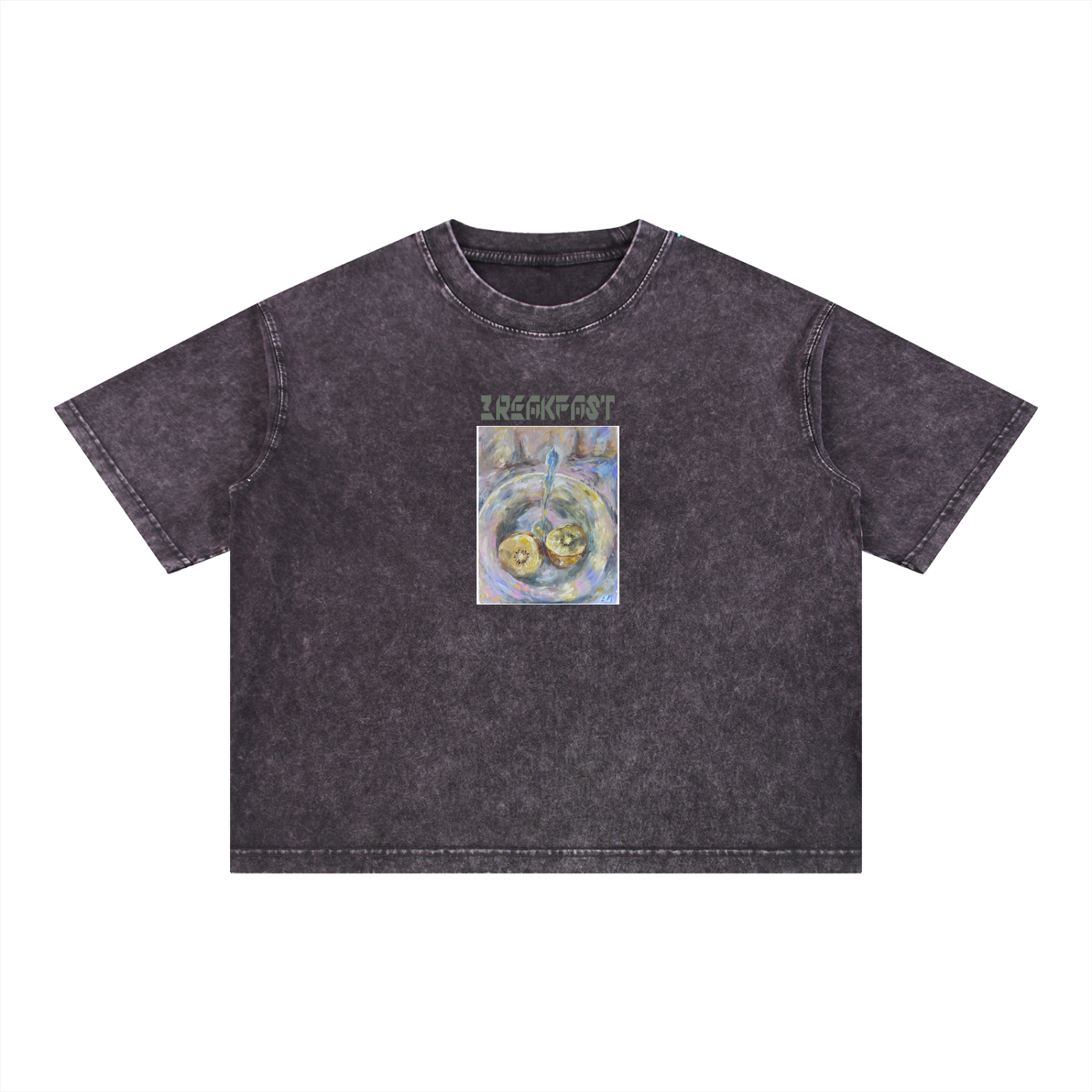 Mineral Wash Boxy Cotton T-Shirt Breakfast