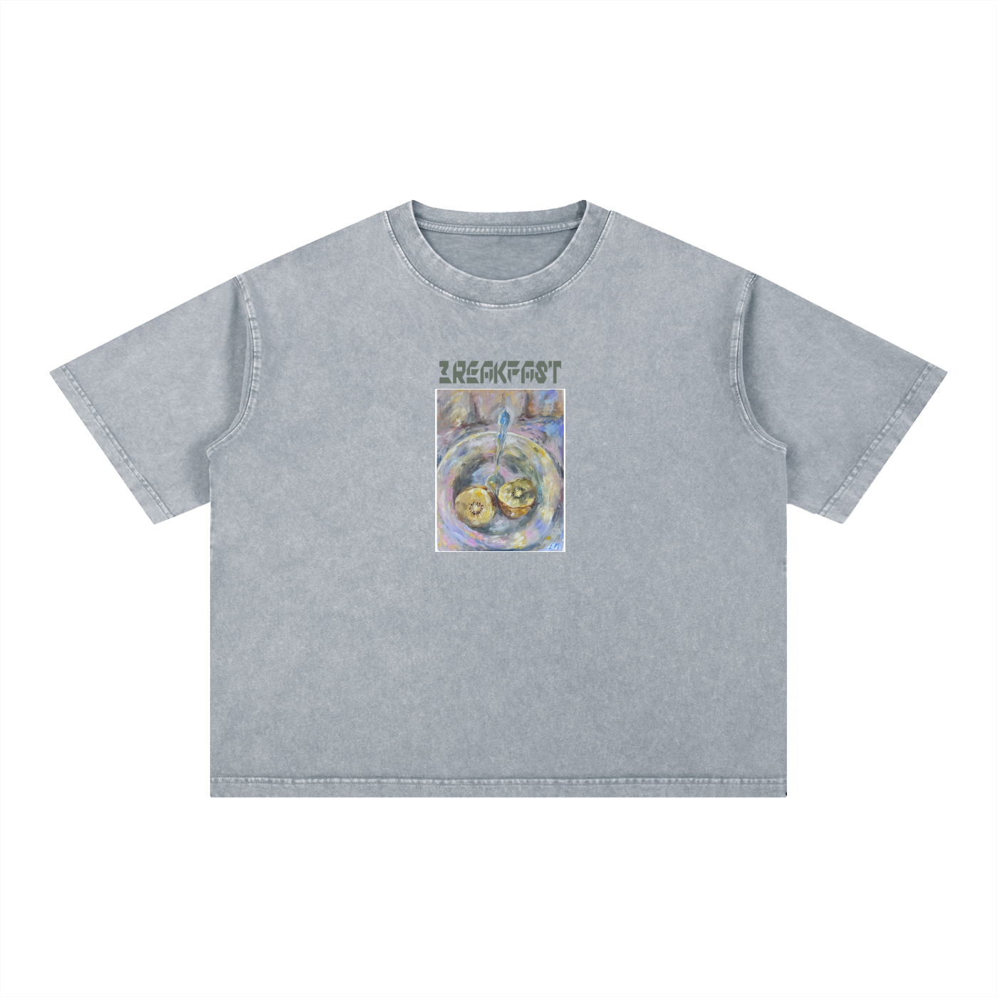Mineral Wash Boxy Cotton T-Shirt Breakfast