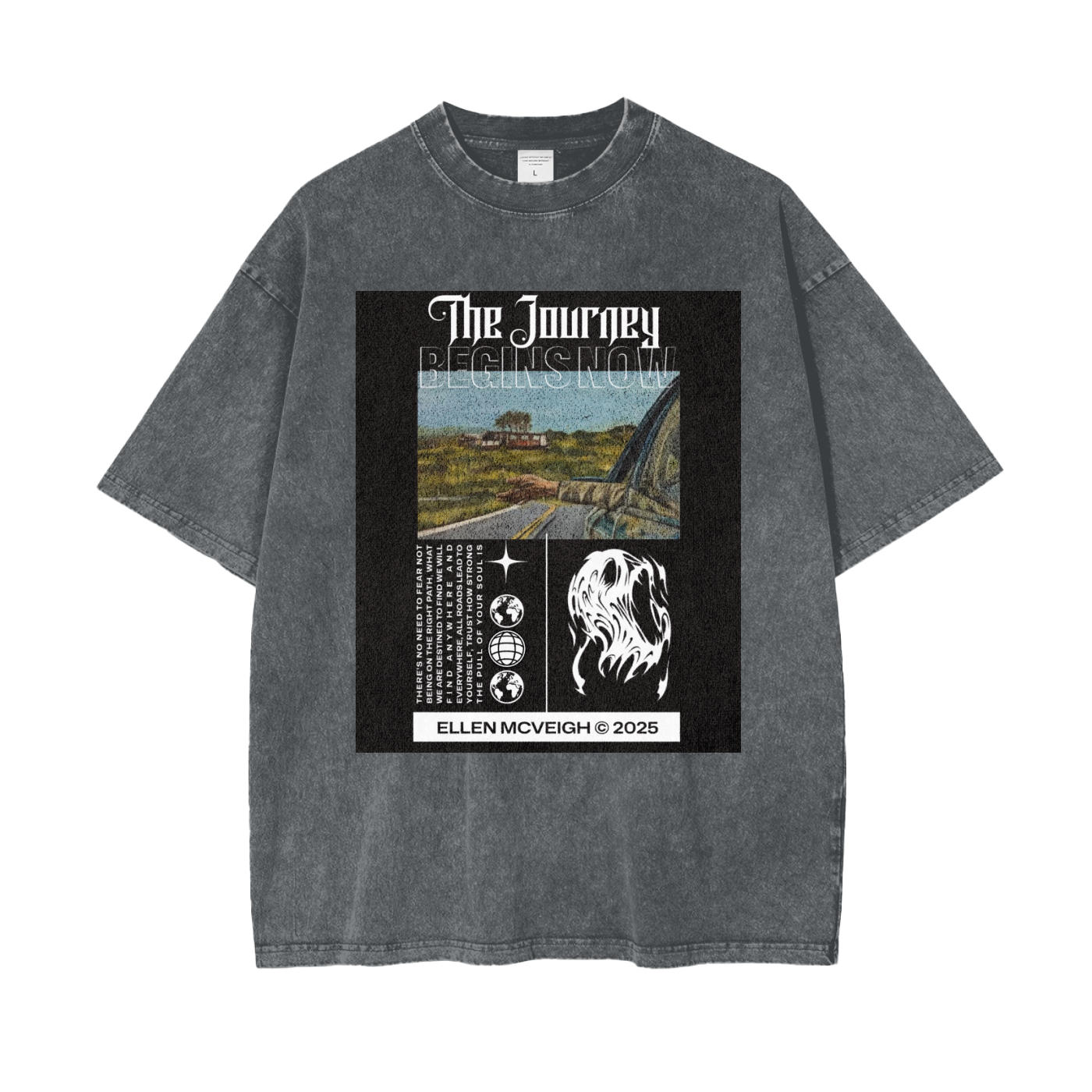 Oversize Snow Journey! Washed T-Shirt