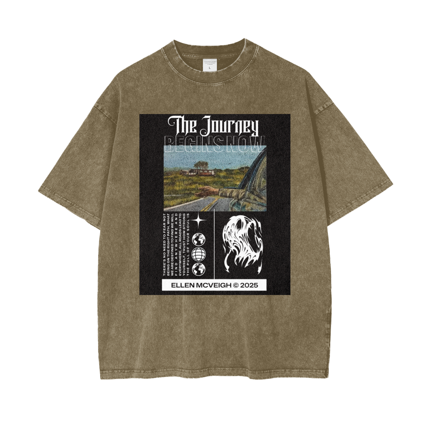 Oversize Snow Journey! Washed T-Shirt