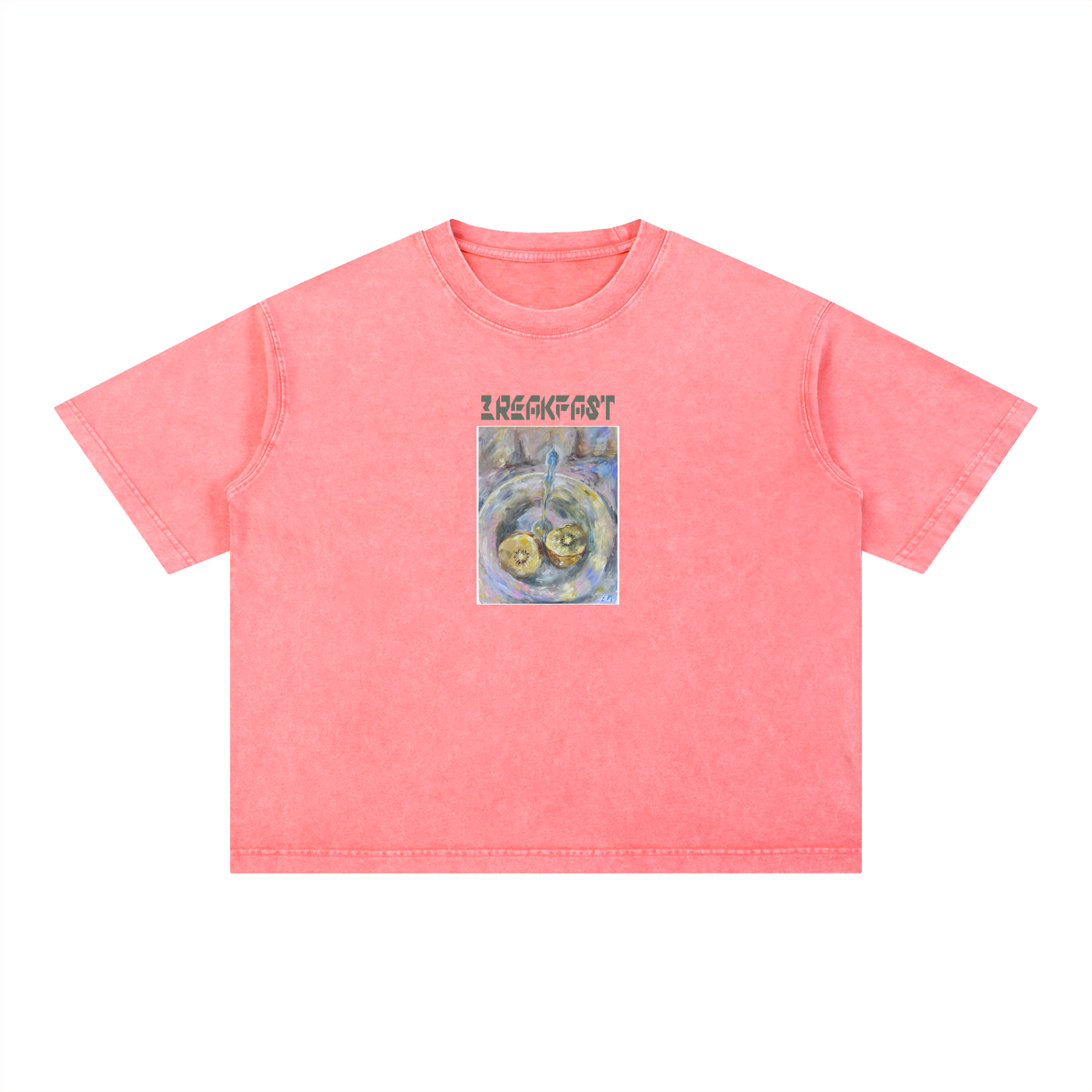 Mineral Wash Boxy Cotton T-Shirt Breakfast
