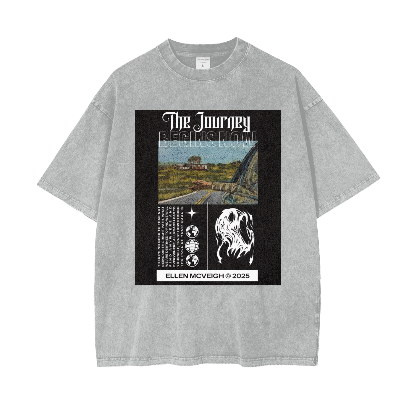 Oversize Snow Journey! Washed T-Shirt