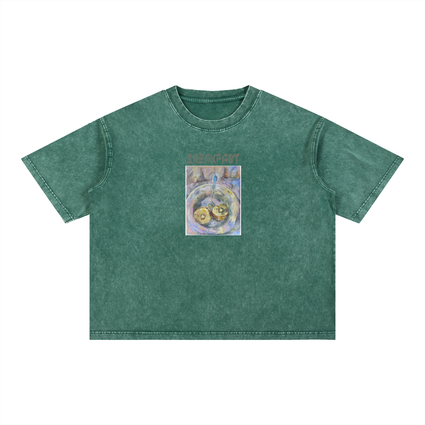 Mineral Wash Boxy Cotton T-Shirt Breakfast