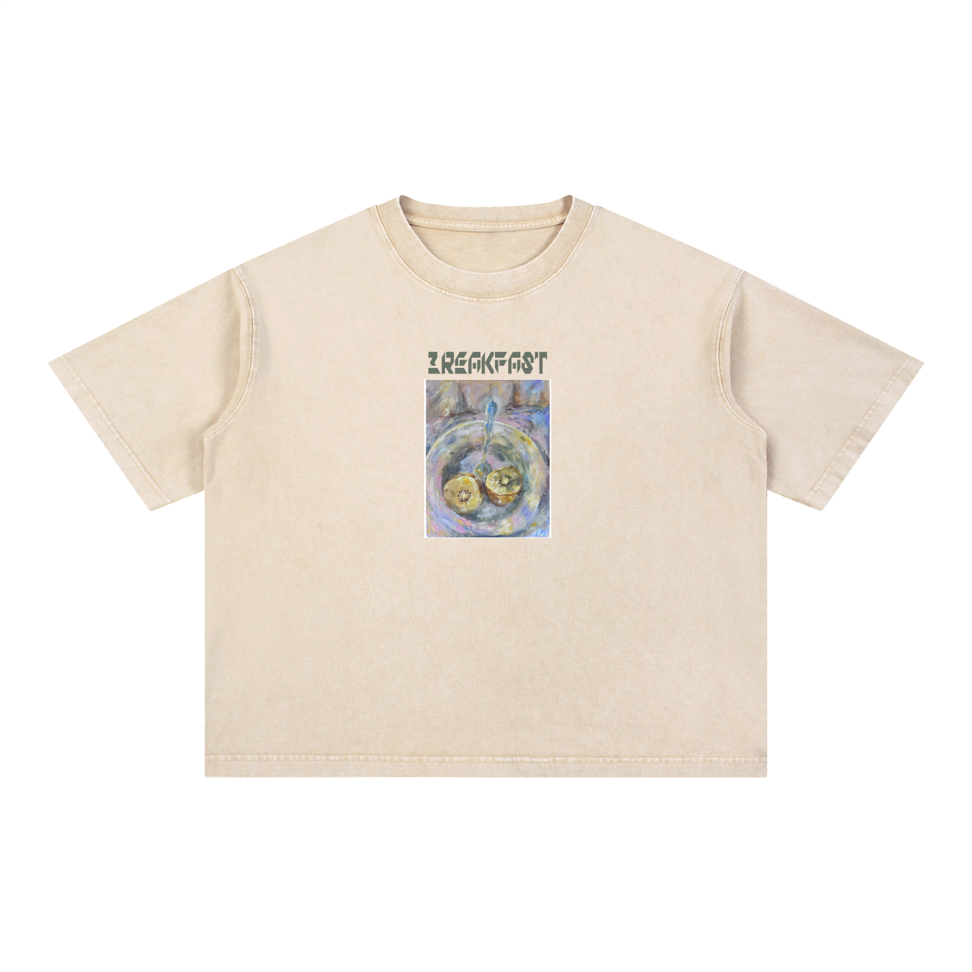 Mineral Wash Boxy Cotton T-Shirt Breakfast